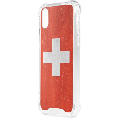 Switzerland Flag Distressed iPhone XS Clear Case